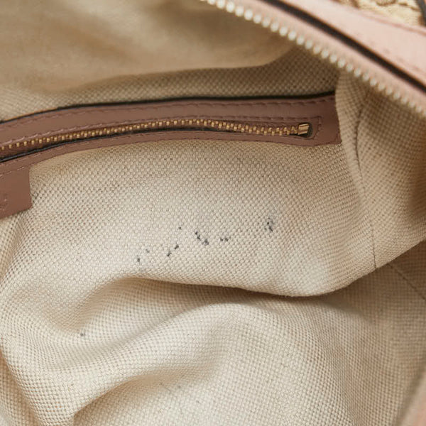 グッチ GGキャンバス ミニボストンバッグ ショルダーバッグ 2WAY 269876 ピンク ベージュ キャンバス レザー レディース GUCCI 【中古】