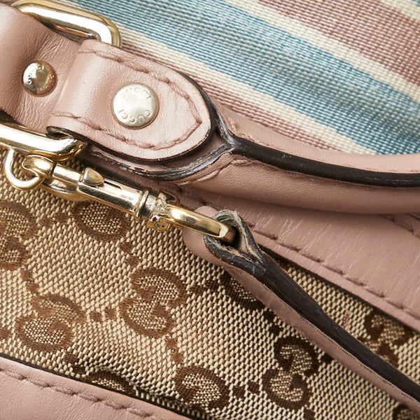 グッチ GGキャンバス ミニボストンバッグ ショルダーバッグ 2WAY 269876 ピンク ベージュ キャンバス レザー レディース GUCCI 【中古】