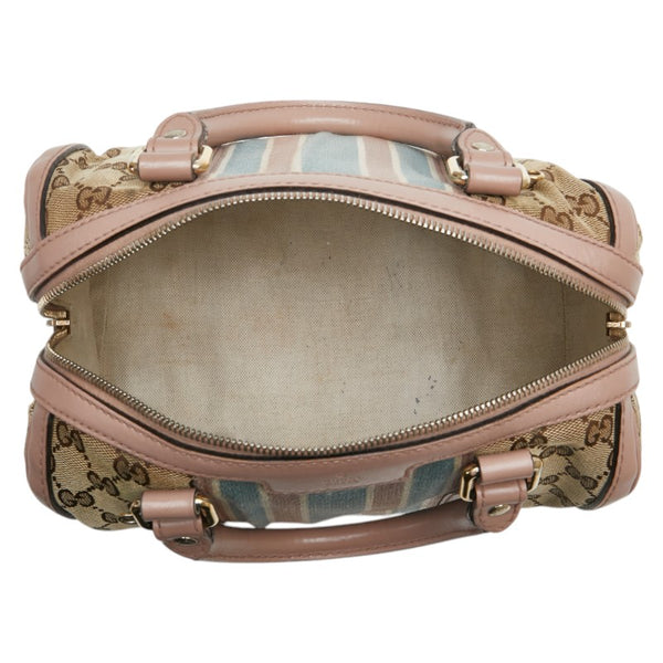 グッチ GGキャンバス ミニボストンバッグ ショルダーバッグ 2WAY 269876 ピンク ベージュ キャンバス レザー レディース GUCCI 【中古】