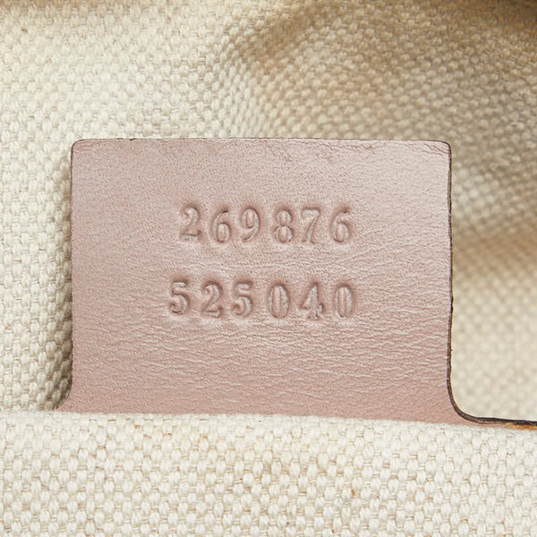 グッチ GGキャンバス ミニボストンバッグ ショルダーバッグ 2WAY 269876 ピンク ベージュ キャンバス レザー レディース GUCCI 【中古】