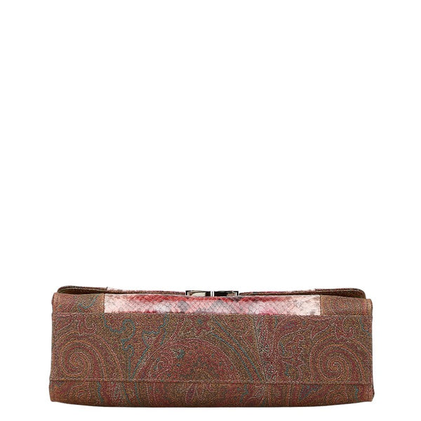 エトロ ペイズリー ハンドバッグ ショルダーバッグ 2WAY ブラウン マルチカラー レザー レディース ETRO 【中古】