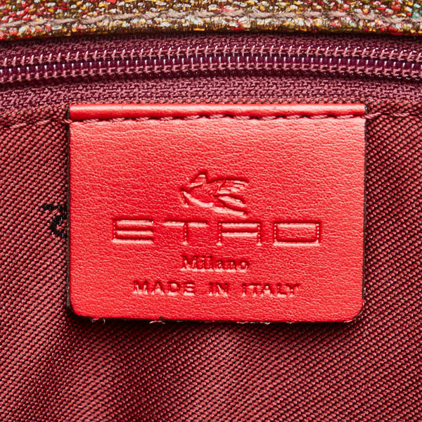 エトロ ペイズリー ハンドバッグ ショルダーバッグ 2WAY ブラウン マルチカラー レザー レディース ETRO 【中古】