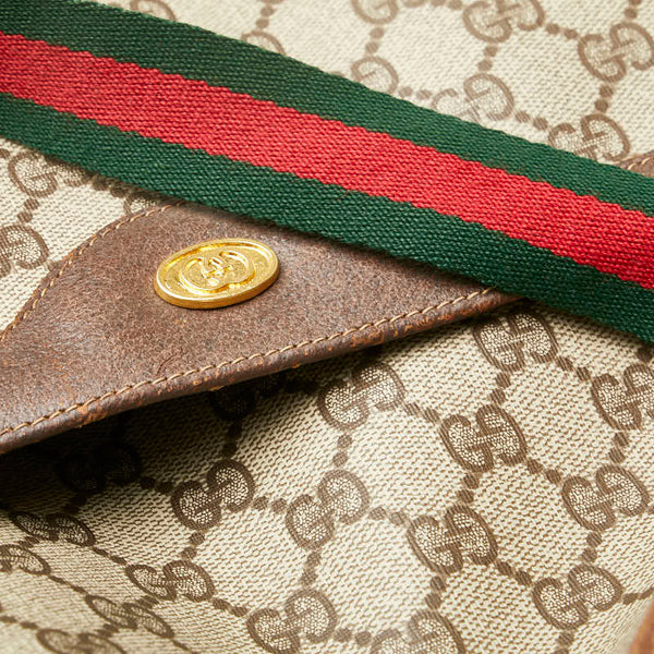 グッチ オールドグッチ GGスプリーム シェリーライン トートバッグ 39.02.003 ベージュ ブラウン PVC レザー レディース GUCCI 【中古】