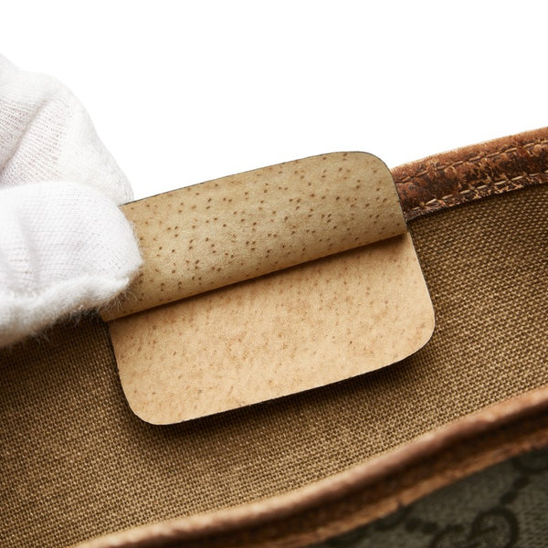 グッチ オールドグッチ GGスプリーム シェリーライン トートバッグ 39.02.003 ベージュ ブラウン PVC レザー レディース GUCCI 【中古】