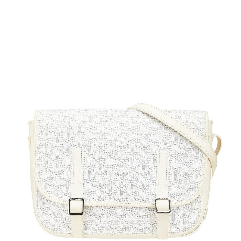 ゴヤール ベルヴェデールMM ショルダーバッグ ホワイト PVC レザー レディース GOYARD 【中古】