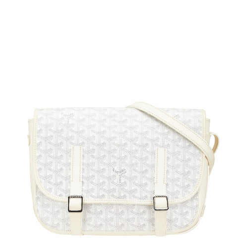 ゴヤール ベルヴェデールMM ショルダーバッグ ホワイト PVC レザー レディース GOYARD 【中古】