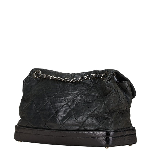 シャネル マトラッセ ココマーク チェーン ショルダーバッグ ブラック ラムスキン レディース CHANEL 【中古】