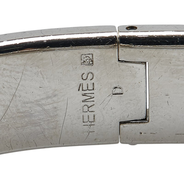 エルメス クリックH バングル ブレスレット シルバー ライトブルー メタル レディース HERMES 【中古】