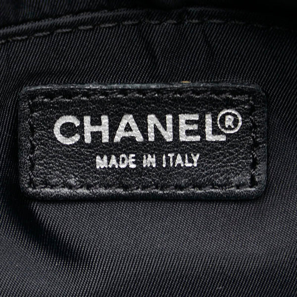 シャネル ニュートラベルライン バニティバッグ ブラック ナイロン レザー レディース CHANEL 【中古】