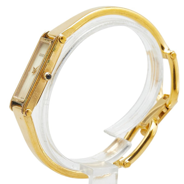 グッチ 腕時計 バングルウォッチ 1500L クオーツ ホワイト文字盤 ステンレススチール レディース GUCCI 【中古】