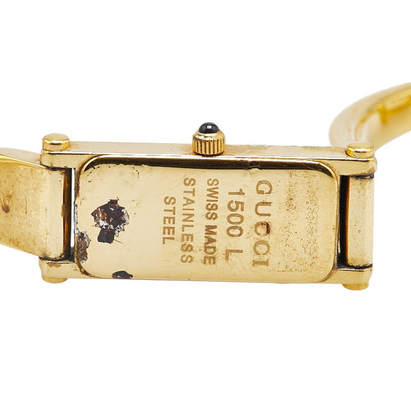 グッチ 腕時計 バングルウォッチ 1500L クオーツ ホワイト文字盤 ステンレススチール レディース GUCCI 【中古】