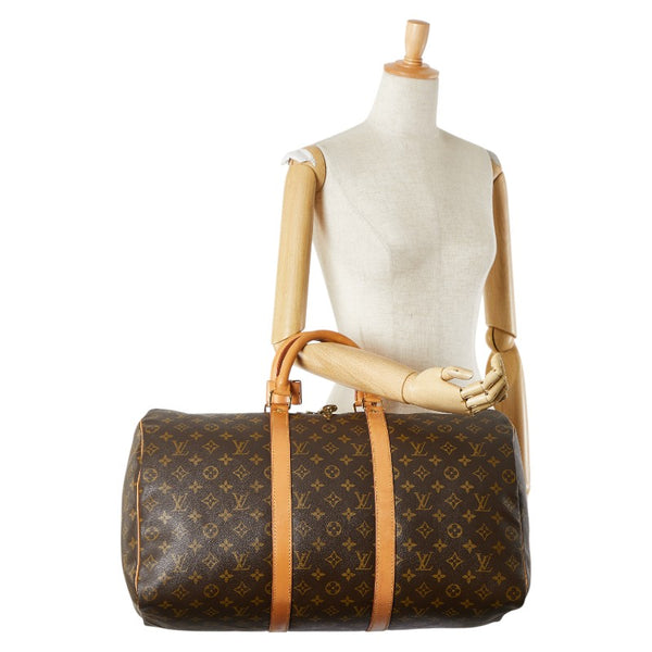 ルイ ヴィトン モノグラム キーポル50 ボストンバッグ ハンドバッグ M41426 ブラウン PVC レザー レディース LOUIS VUITTON 【中古】