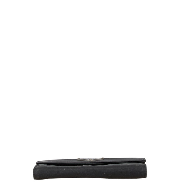 プラダ 三角ロゴプレート 二つ折り財布 ブラック ナイロン レディース PRADA 【中古】