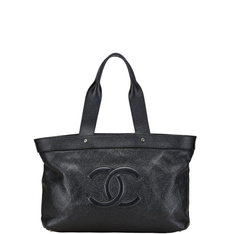 シャネル パンチング ココマーク トートバッグ A33936 ブラック レザー レディース CHANEL 【中古】
