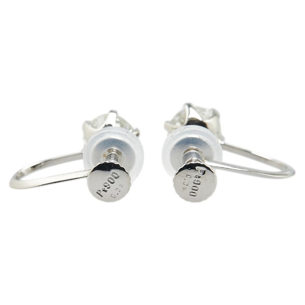 Pt900 プラチナ ダイヤ0.70ct ネジ式 イヤリング レディース 【中古】
