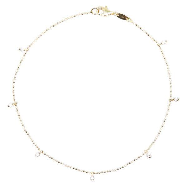 K18YG イエローゴールド ダイヤ0.20ｃｔ アンクレット レディース 【中古】