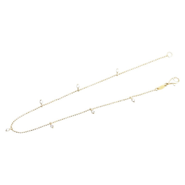 K18YG イエローゴールド ダイヤ0.20ｃｔ アンクレット レディース 【中古】