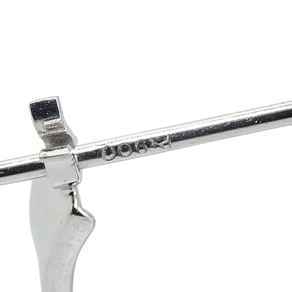 Pt900 プラチナ フープピアス レディース 【中古】