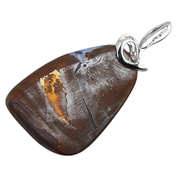 K18WG ホワイトゴールド ボルダーオパール42.11ct ダイヤ0.07ct ペンダントトップ レディース 【中古】