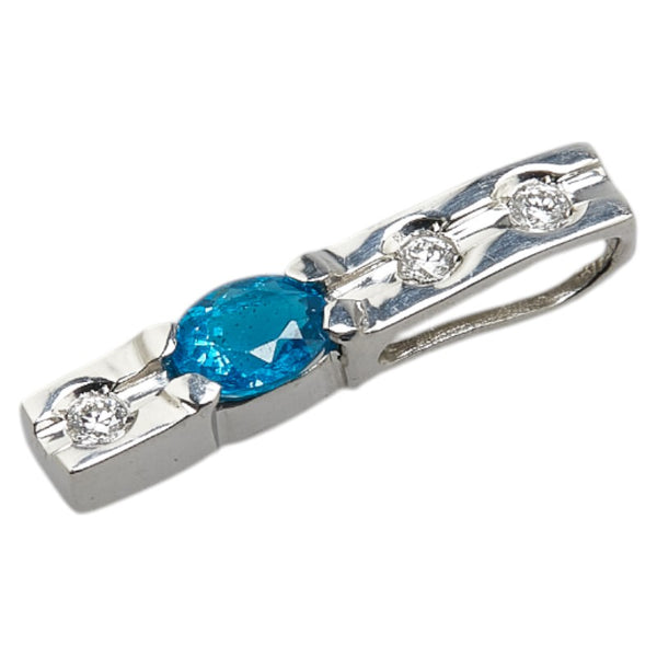 Pt900 プラチナ アパタイト0.30ct ダイヤ0.07ct ペンダントトップ レディース 【中古】