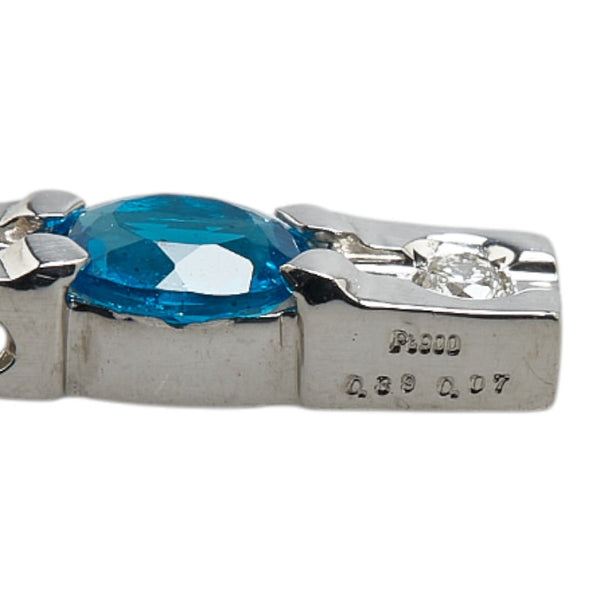 Pt900 プラチナ アパタイト0.30ct ダイヤ0.07ct ペンダントトップ レディース 【中古】