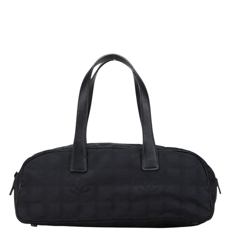 シャネル ニュートラベルライン ミニボストンバッグ ハンドバッグ ブラック ナイロン レザー レディース CHANEL 【中古】