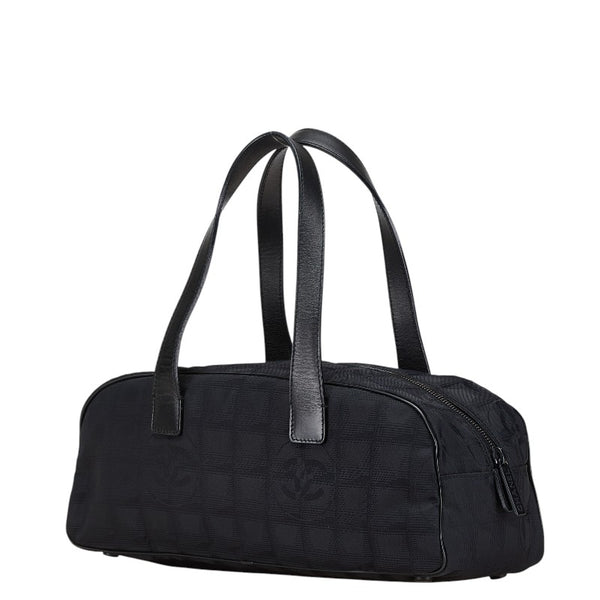シャネル ニュートラベルライン ミニボストンバッグ ハンドバッグ ブラック ナイロン レザー レディース CHANEL 【中古】