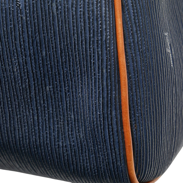 サルヴァトーレフェラガモ ハンドバッグ ボストンバッグ ネイビー ブラウン レザー レディース Salvatore Ferragamo 【中古】