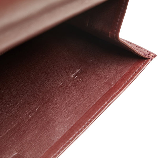 カルティエ マスト ドゥ カルティエ クラッチバッグ ワインレッド レザー レディース CARTIER 【中古】