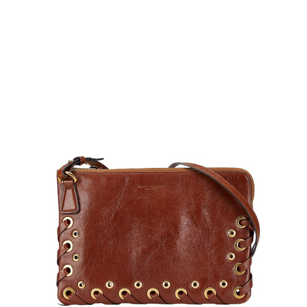 マークジェイコブス 斜め掛け ショルダーバッグ ブラウン レザー レディース MARC JACOBS 【中古】