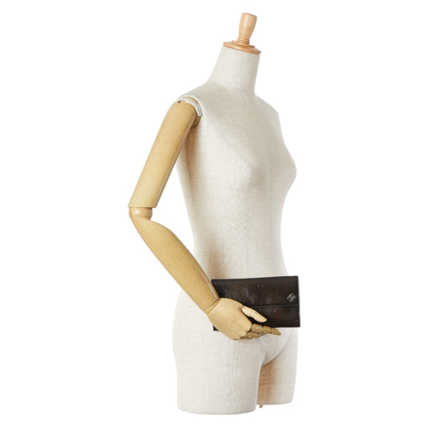 シャネル ココマーク 長財布 ブラック ブラウン レザー レディース CHANEL 【中古】