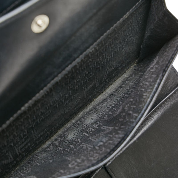 シャネル ココマーク 長財布 ブラック ブラウン レザー レディース CHANEL 【中古】