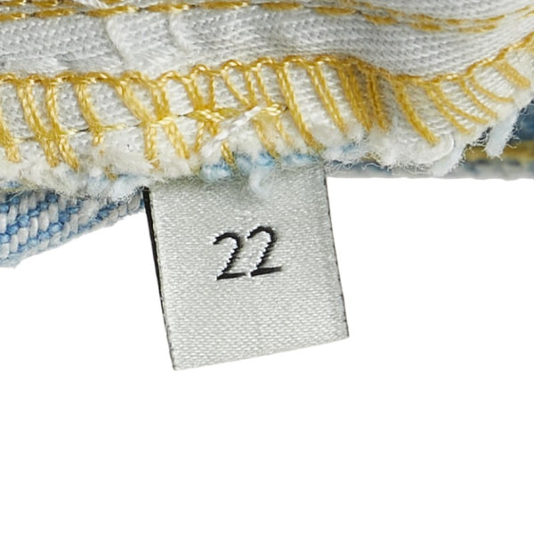 グッチ フラワー エンブロイダリー デニムパンツ ショートパンツ サイズ：22 ライトブルー マルチカラー コットン レディース GUCCI 【中古】