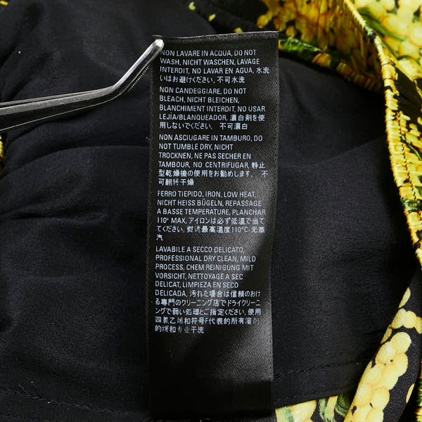 バレンシアガ フラワー 花柄 イージーパンツ サイズ：34 ブラック イエロー シルク レディース BALENCIAGA 【中古】