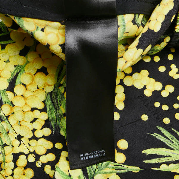 バレンシアガ フラワー 花柄 イージーパンツ サイズ：34 ブラック イエロー シルク レディース BALENCIAGA 【中古】