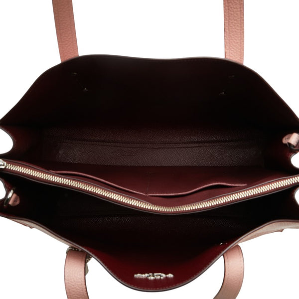 コーチ チャーリー キャリーオール ハンドバッグ ショルダーバッグ 2WAY 25137 ピンク レザー レディース COACH 【中古】