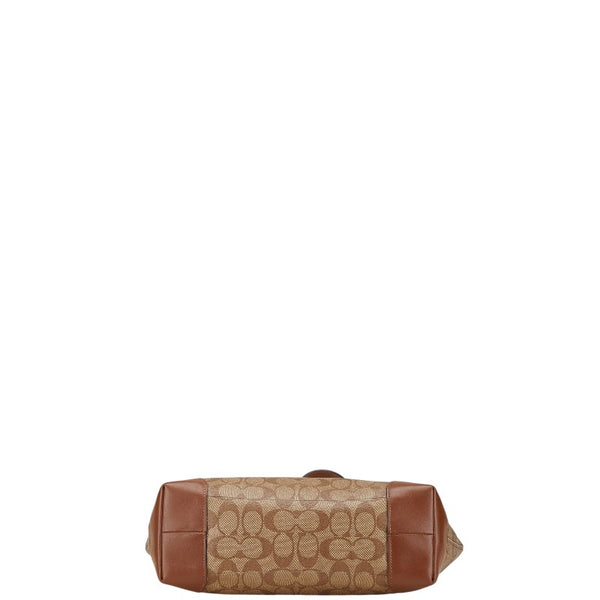 コーチ シグネチャー ハンドバッグ トートバッグ F29208 ブラウン PVC レザー レディース COACH 【中古】
