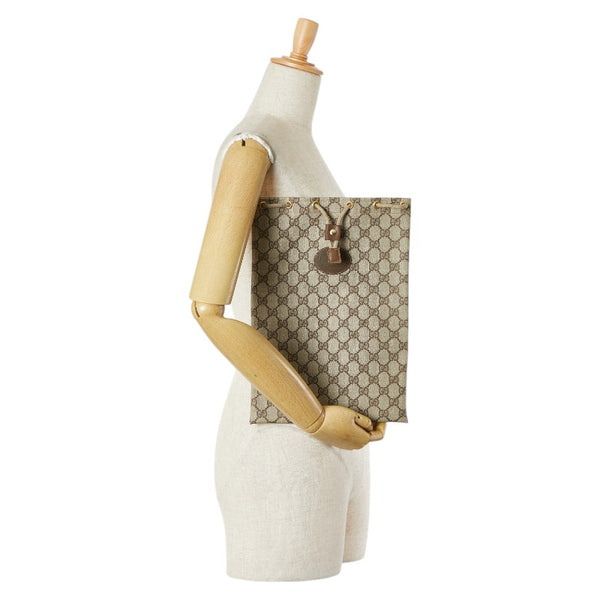 グッチ GGスプリーム クラッチバッグ ブラウン PVC レザー レディース GUCCI 【中古】