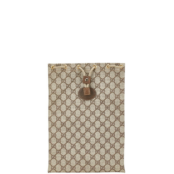 グッチ GGスプリーム クラッチバッグ ブラウン PVC レザー レディース GUCCI 【中古】