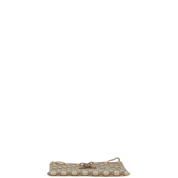 グッチ GGスプリーム クラッチバッグ ブラウン PVC レザー レディース GUCCI 【中古】