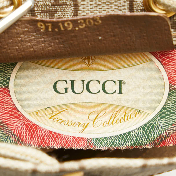 グッチ GGスプリーム クラッチバッグ ブラウン PVC レザー レディース GUCCI 【中古】