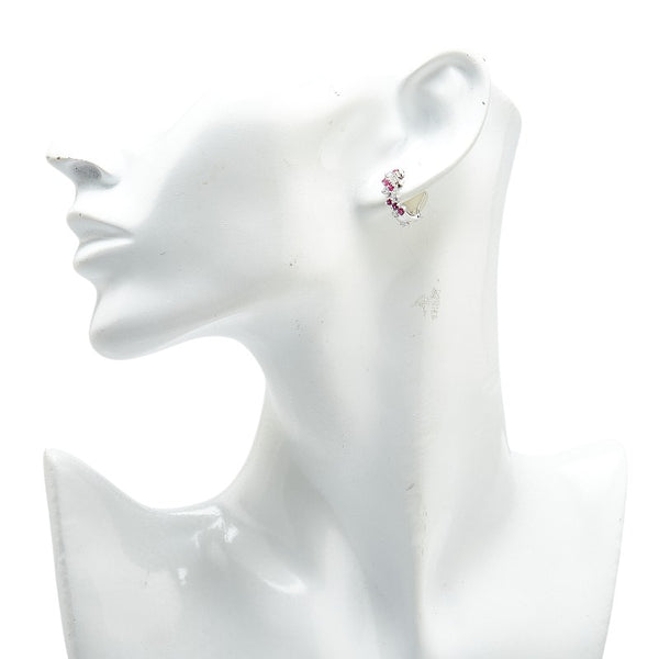 K18WG ホワイトゴールド ルビー0.72ct ダイヤ0.50ct ピアス レディース 【中古】