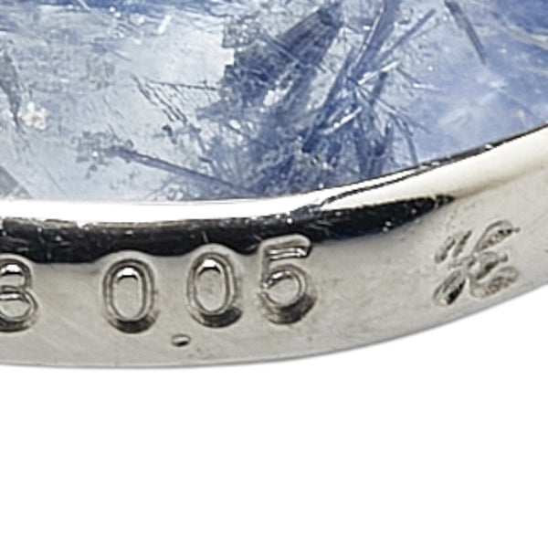 Pt900 プラチナ サファイア11.37ct ダイヤ0.05ct 植物 リーフ ティアドロップ モチーフ  ペンダントトップ レディース 【中古】