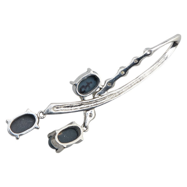 Pt900 プラチナ ブラックオパール1.31ct ダイヤ0.29ct ペンダントトップ レディース 【中古】