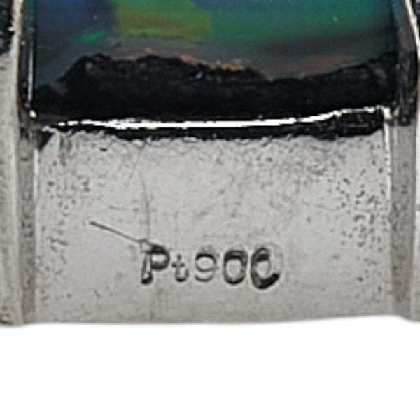 Pt900 プラチナ ブラックオパール1.31ct ダイヤ0.29ct ペンダントトップ レディース 【中古】