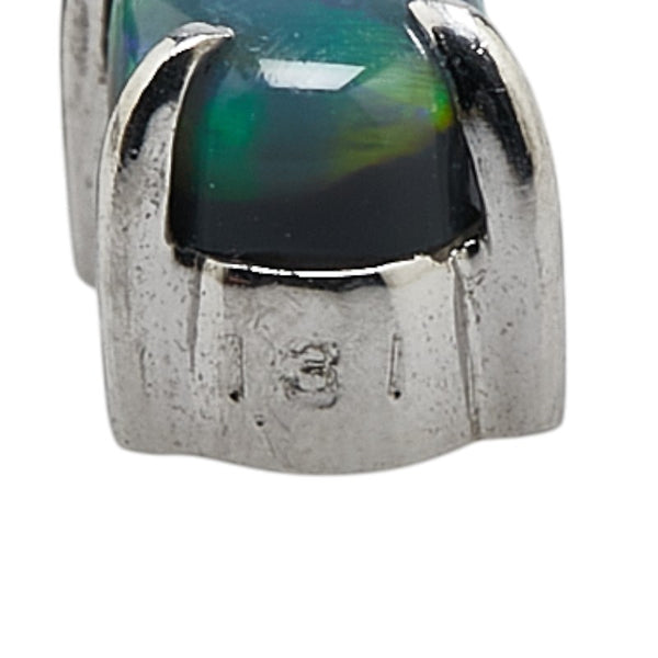 Pt900 プラチナ ブラックオパール1.31ct ダイヤ0.29ct ペンダントトップ レディース 【中古】