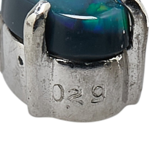 Pt900 プラチナ ブラックオパール1.31ct ダイヤ0.29ct ペンダントトップ レディース 【中古】