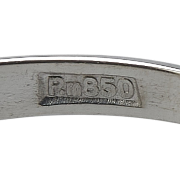 Pt850 プラチナ ダイヤ 一文字 リング 指輪 レディース 9.5号 【中古】