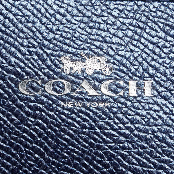 コーチ L字ファスナー ポーチ F21070 ブルー レザー レディース COACH 【中古】
