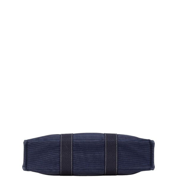 エルメス フールトMM ハンドバッグ トートバッグ ネイビー キャンバス レディース HERMES 【中古】